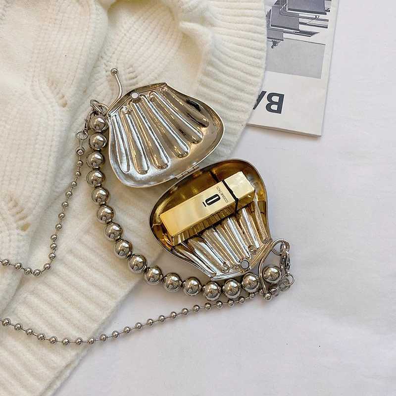 Fashion Metal Lipstick Bag for Women Luxury Dinner Bag Designer Shell Bag High Quality Shoulder Bags Cute Purses Crossbody Bag CI24816