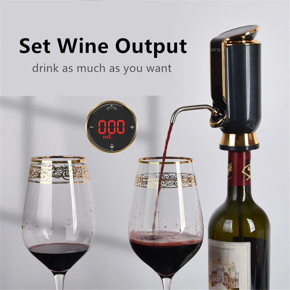 USB Charge Electric Red Wine Decanter Vacuum Fresh-keeping Wine for 10-Days Automatic Quick Wine Aerator Adjustable Wine Output 240816
