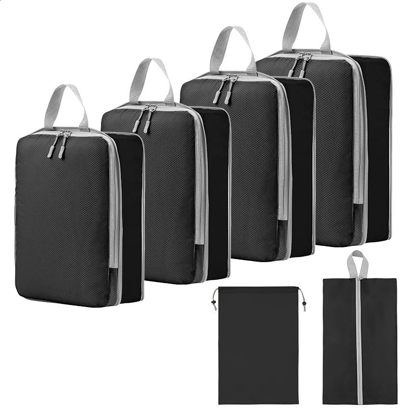 4 Set/5 Set/6 Set Compression Packing Cubes for TravelLightweight Compression Suitcase Organizers Bag Set Packing Organizers 240816