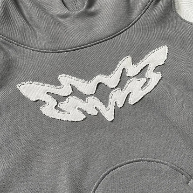 Retro casual Y2K personalized pullover super large hooded sweater Gothic punk Harajuku street letter big print graffiti 240816
