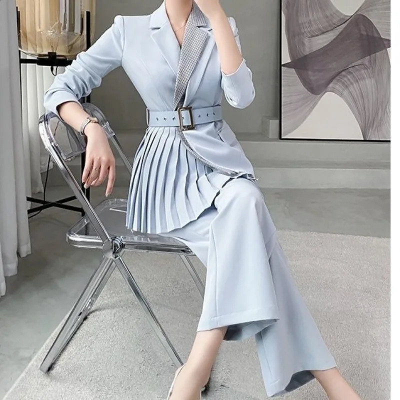 Womens Blazer and Pants Two Piece Set Business Suits Autumn Winter Formal Ladies Trouser Wholesale Free Delivery Clothing Sales 240815