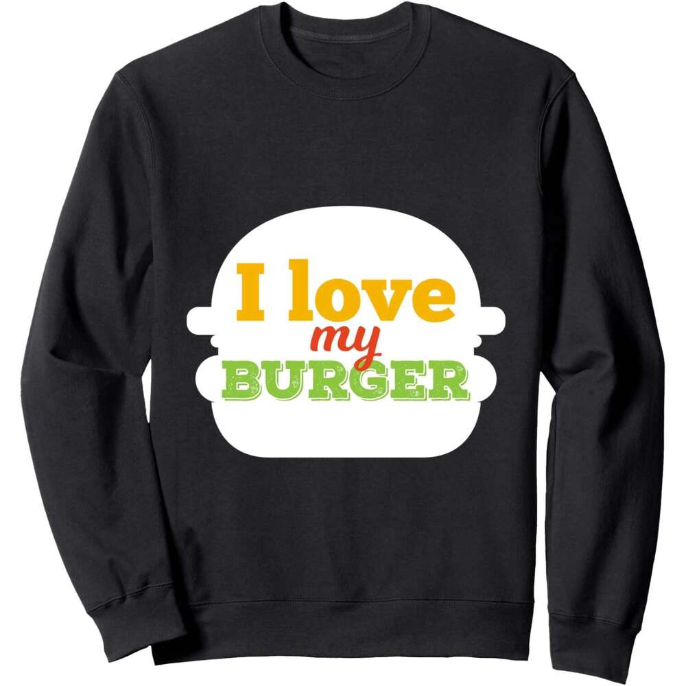 Long Sleeve Shirts For Men Sweatshirt I Love My Burger Fun Silhouette Cool Birthday Gift Sweatshirt Graphic Tee Streetwear Casual Tops Clothes sweatsh