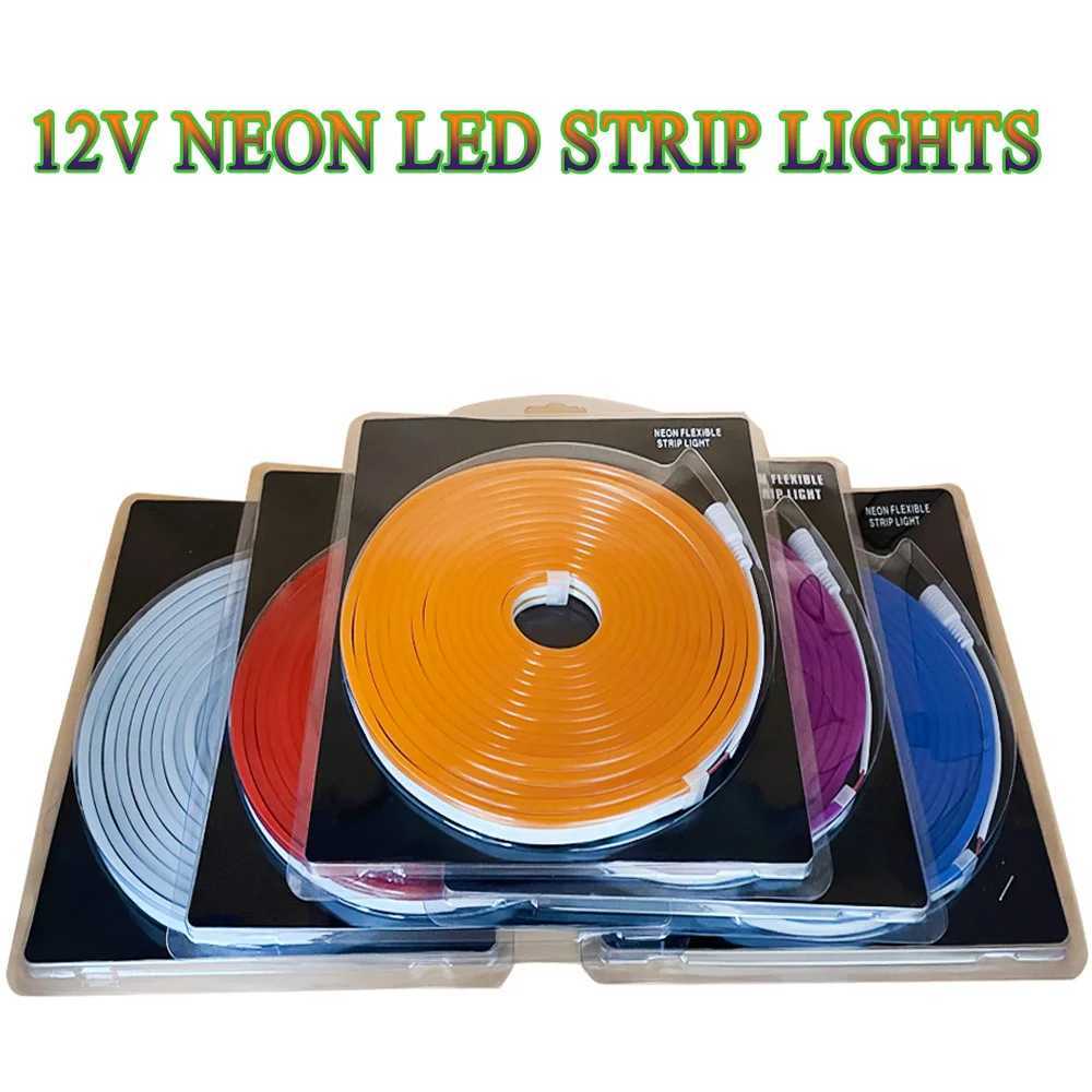 5M Flexible Neon Led Strip Lights 12v Indoor Outdoor Waterproof For Room Decor Christmas Living Gaming Room Home Car Decoration CL240815
