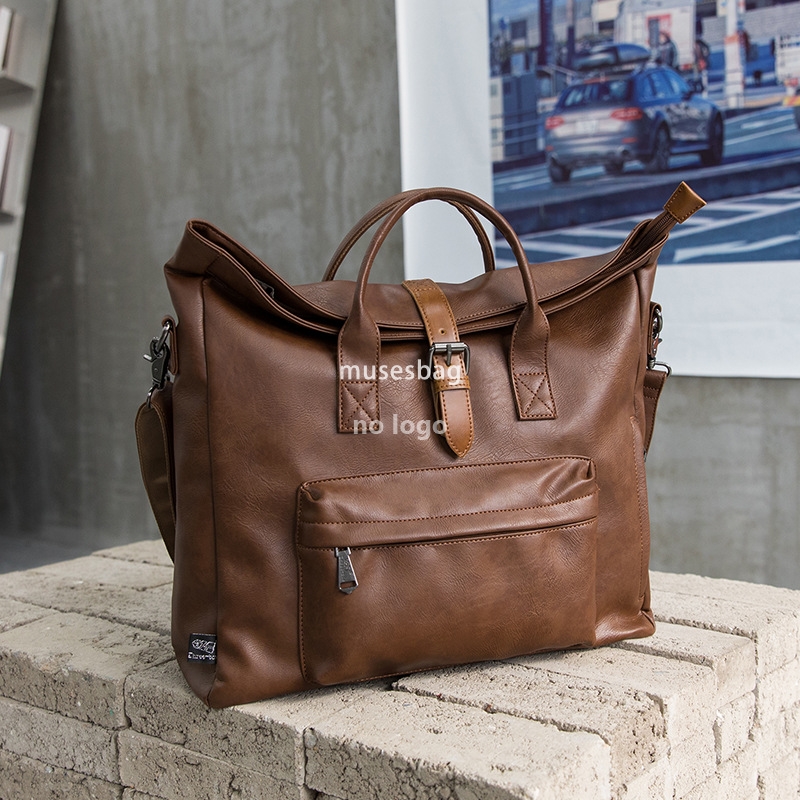 Korean multi-functional PU leather men's bag fashion personality messenger bag large capacity hand crossbody bag casual single shoulder bag tide