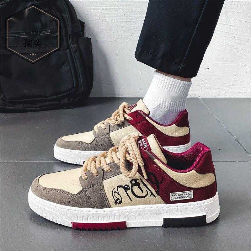 NXY Spring Mens Breathable Canvas Shoes for Male Students Trendy and Versatile White Shoes Thick Soled Sports and Leisure Board Shoes