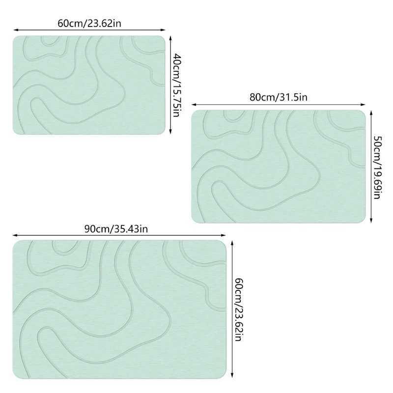 Antislip Stone Bath Mat Diatomite Quick Absorbent Easy Clean for Bathroom KitchenM240816