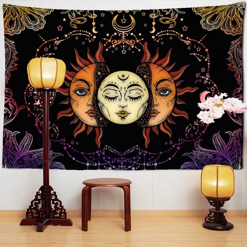 1pc Sun And Moon Tapestry Tapestry Wall Hanging Wall Decoration Room Decoration Free Installation Package Y240816