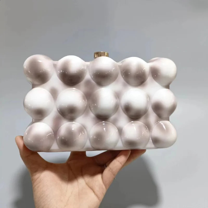 Wavy Pearl Clutch Purse For Women Evening Bag Wedding Party Acrylic Shoulder Crossbody Promotion Fashion Shell Hand Bags 240815