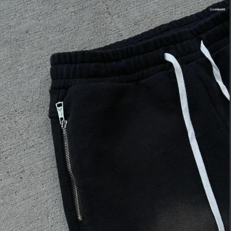 Men's Pants Y2K Retro Baggy Gothic Casual Zipper Decoration Sweatpants Hip Hop Punk Streetwear Oversized Cotton Straight Leg Trousers Z260315