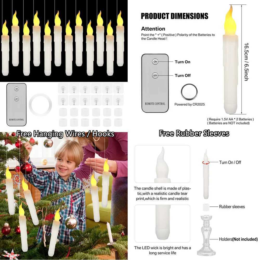 LED Flameless Taper Candles 6.5/11 Battery Operated Fake Flickering Candlesticks Electric Long Candles for Wedding Home Decor Y240815
