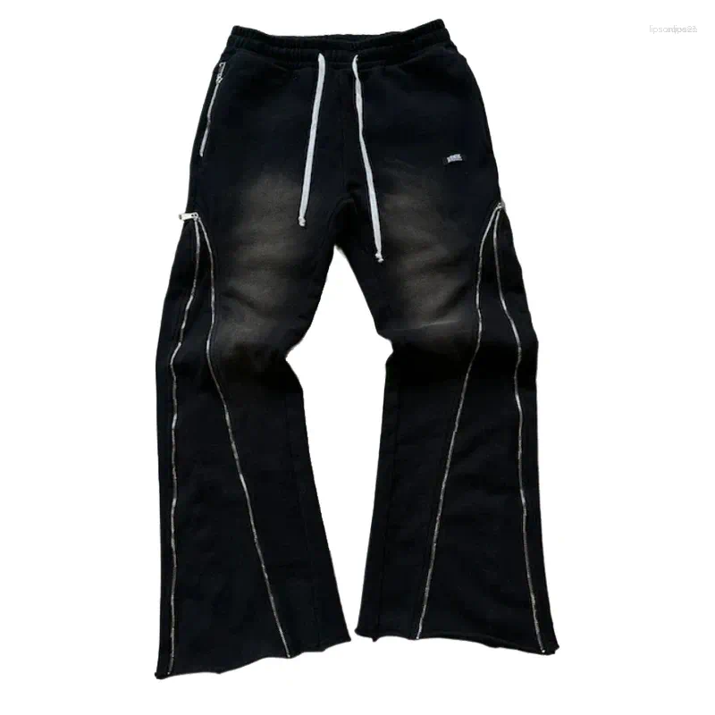 Men's Pants Y2K Retro Baggy Gothic Casual Zipper Decoration Sweatpants Hip Hop Punk Streetwear Oversized Cotton Straight Leg Trousers Z260315