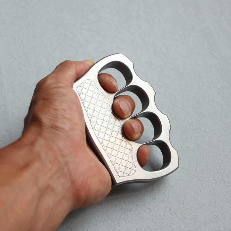Brass knuckles Pure 304 stainless steel solid finger tiger CNC military fan outdoor self-defense EDC field emergency selection S2481 26L0228