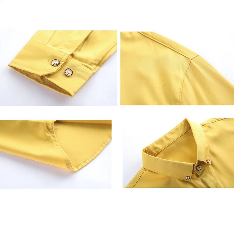 Fashion Men Shirt Spring Autumn Solid Blouse Mens Dress Shirts Long Sleeve Casual Shirts Hommes Clothing Male Tops 240815