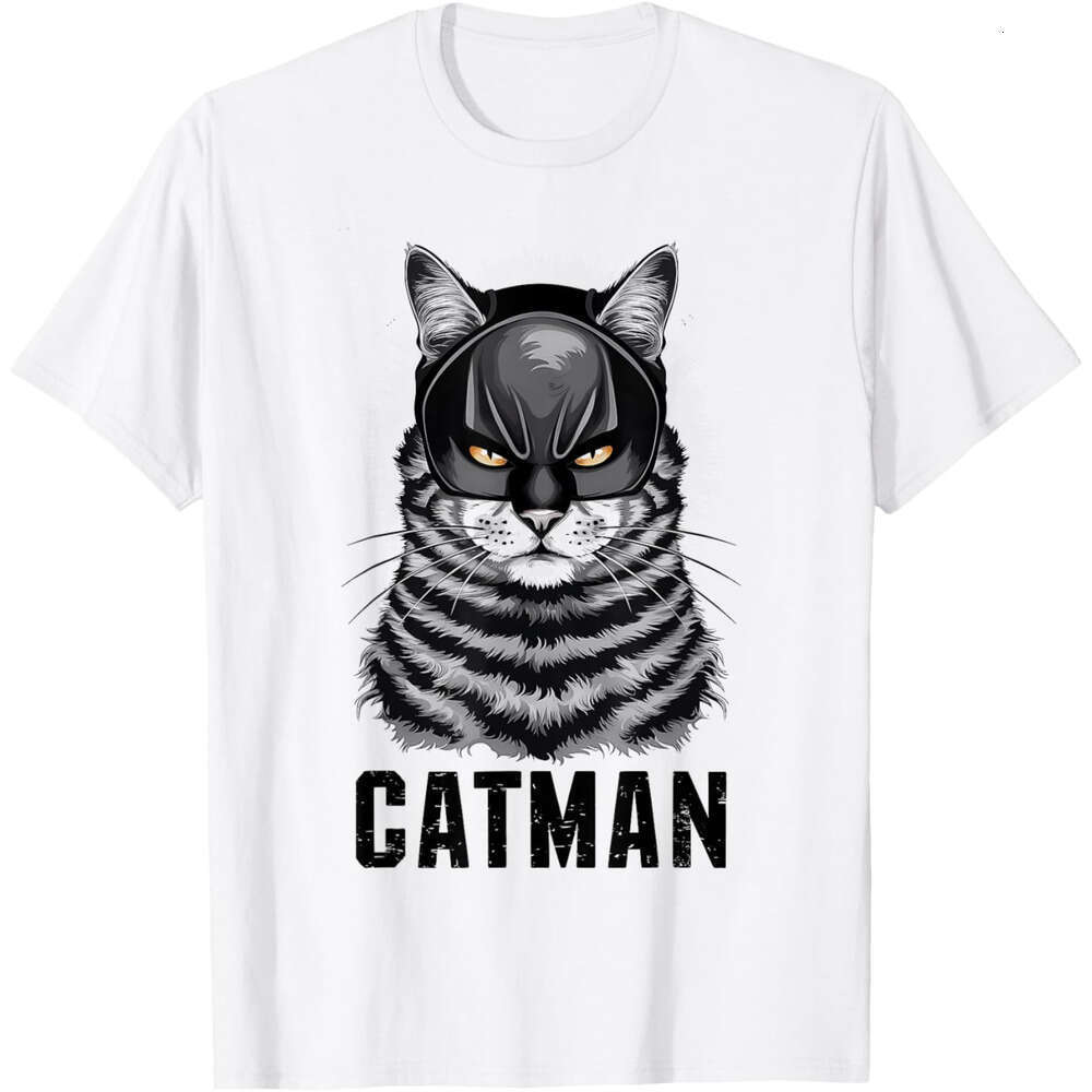 T shirt for Mens Catman Superhero Dad Mom Funny Cat Lover T-Shirt Shirts Tshirt Graphic Tee Casual Tops Clothes Short sleeve