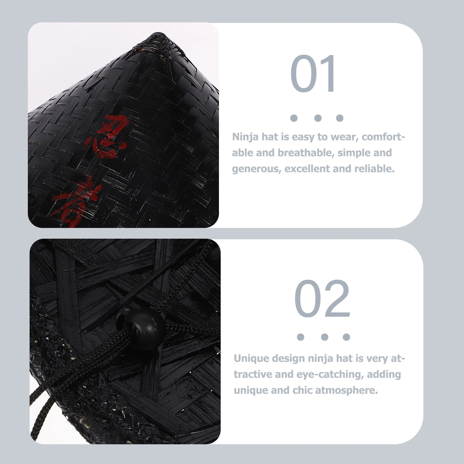 Cosplay Ninja Hat Japanese Men Asian Conical Hats Bamboo Samurai Vietnamese Japanese-style Cone Decorative Accessories Man Straw 240816