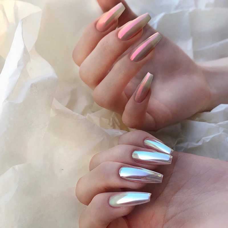 Shell Pearl Nail Powder Pigment Mirror White Rubbing on Nail Glitter Dust Chrome Aurora Manicure Nail Art DecorationXJ240815
