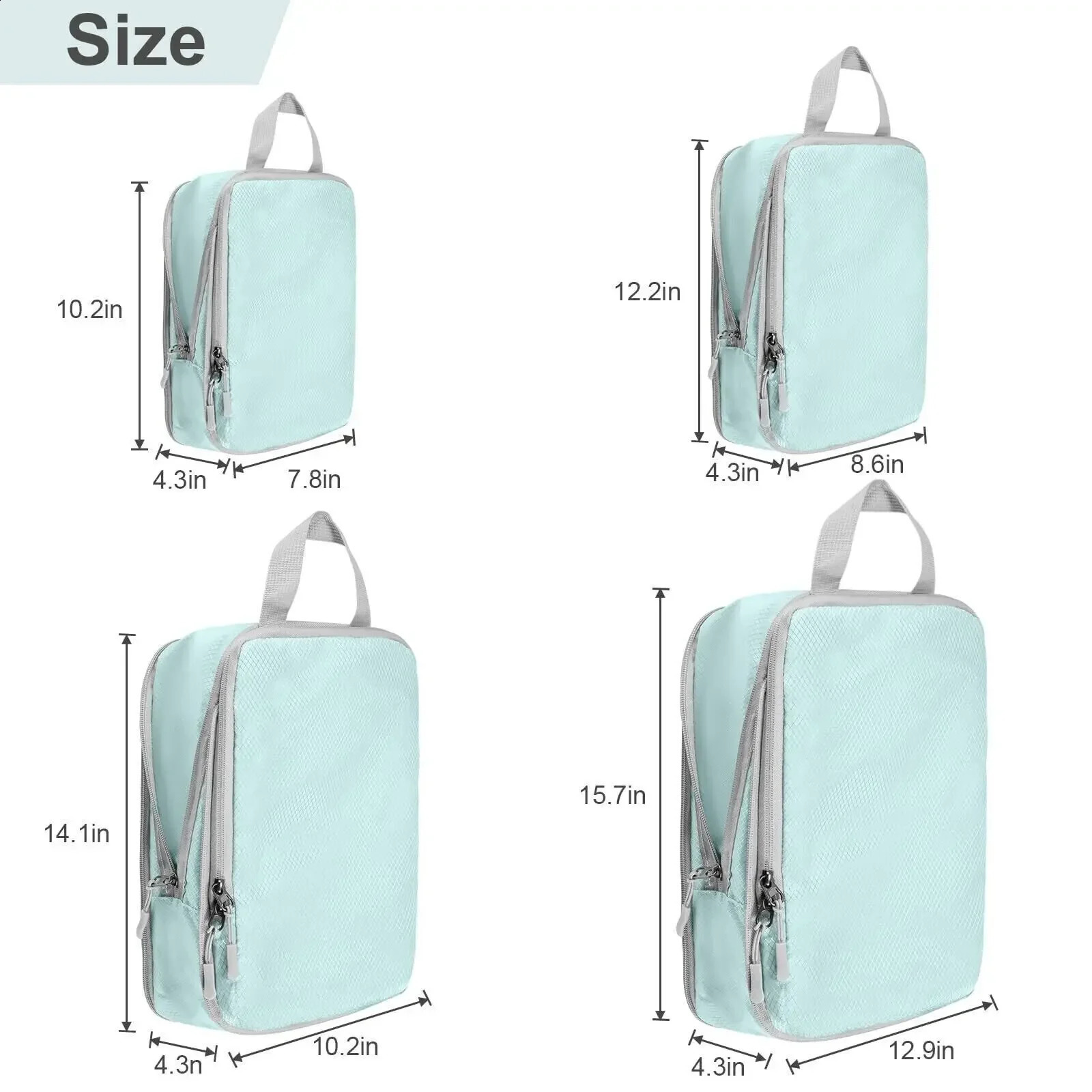 4Pcs Travel Compression Packing Cubes Bag Portable Suitcase Clothes Organizers Waterproof Luggage Storage Cases Drawer Bags 240816