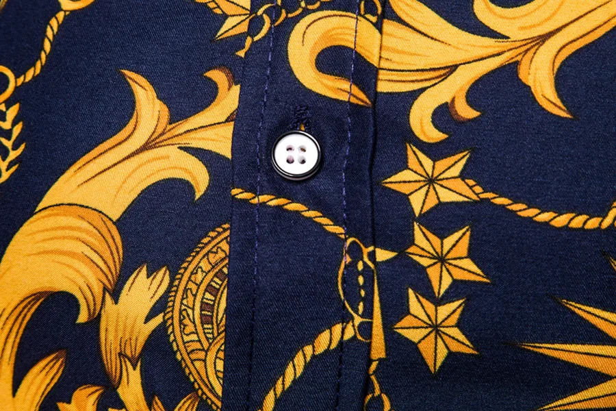 Mens Long Sleeve Hawaiian Shirt Summer Casual Floral Shirts For Men ML06 240816