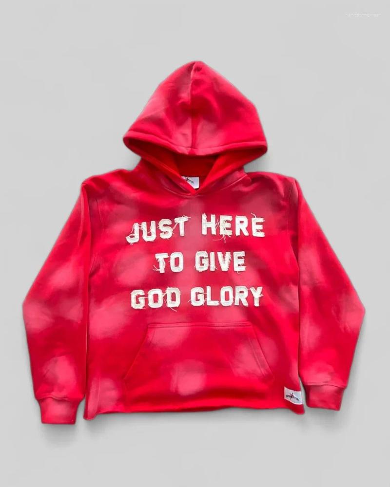 Letter Embroidered Sweatshirt Men Women Y2K Hoodies Street Hip Hop Fashion Loose Hoodie Versatile Casual Retro Pullovers