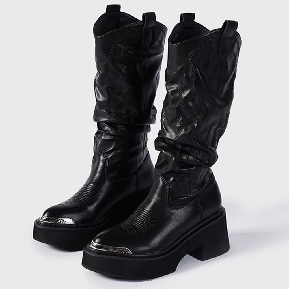 Gothic platform small leg boots punk street metal decoration womens motorcycle boots 2024 winter cool fashion combat boots womens shoes 240813