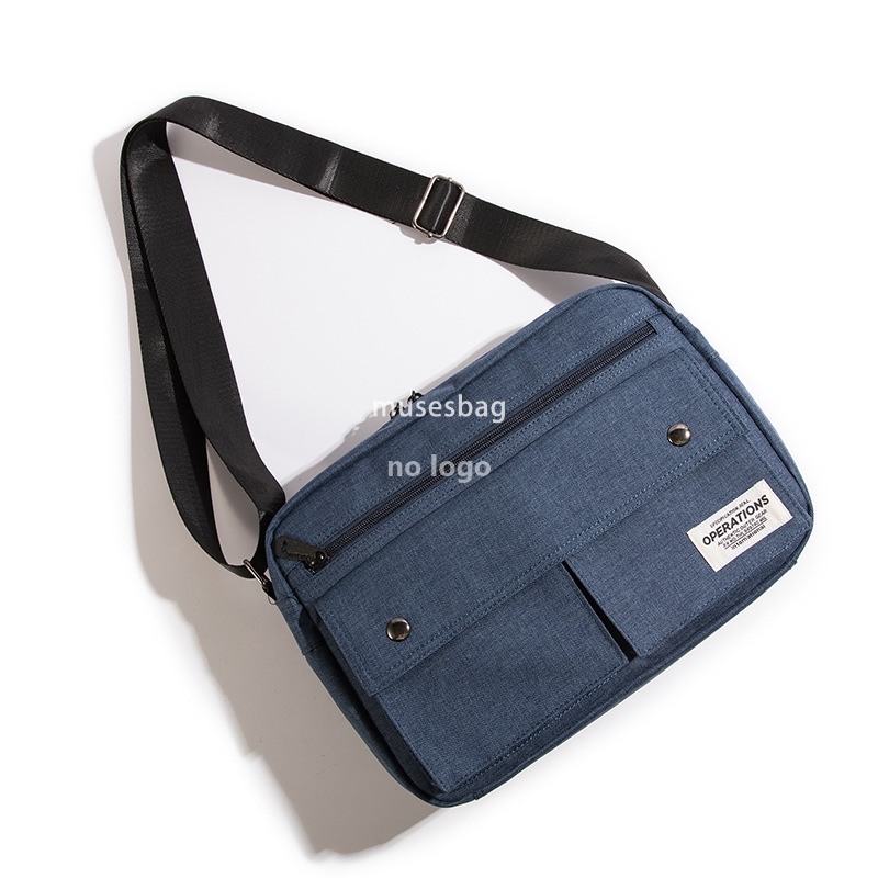 Men's crossbody bag large capacity canvas tooling style shoulder bag Trend street commuter bag youth casual messenger bag