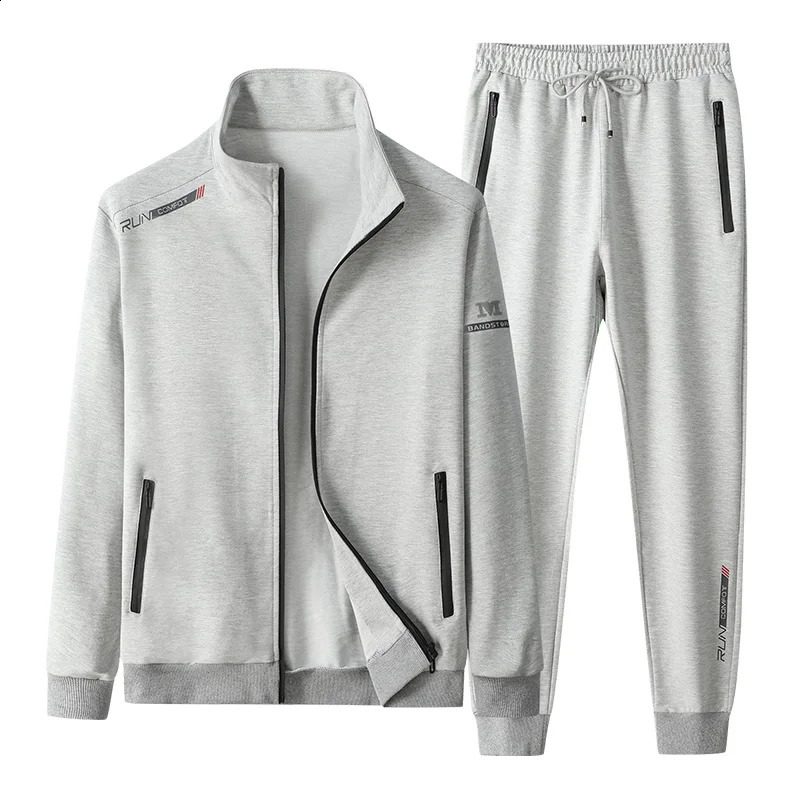 Spring and Autumn Mens Casual Sports Jogger 2-piece Sportswear Set Mens Sportswear Printed Set Mens Sportswear Jacket Large Size 7XL 240827