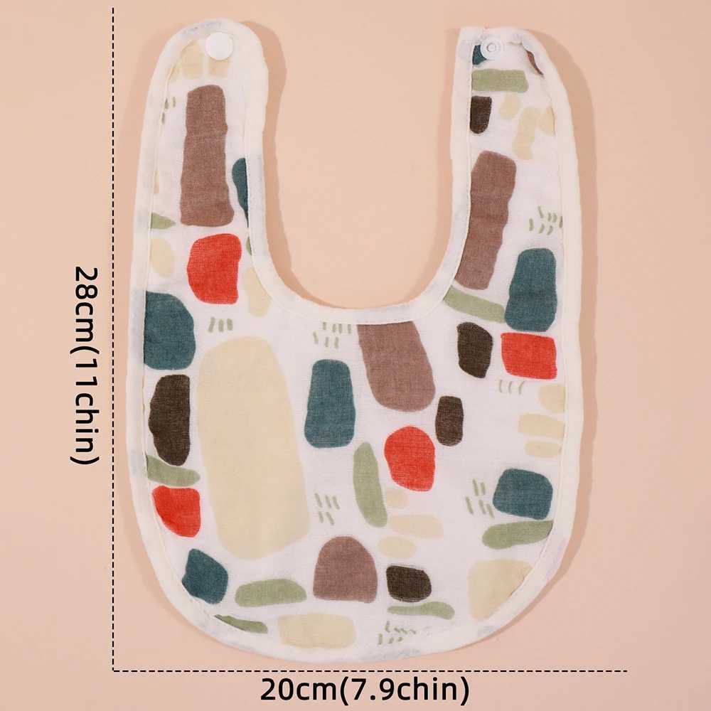 Random 3pcs Waterproof Bib Baby Fabric Bib Childrens Rice Pocket Baby U-shaped Saliva Towel Baby Accessories Y240815