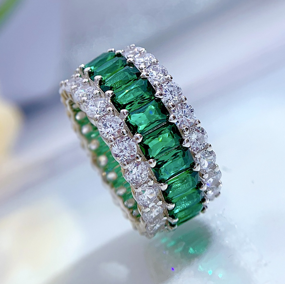 2024 Sparkg Handmade Emerald | Elegant Moissanite Wedding Band Ring