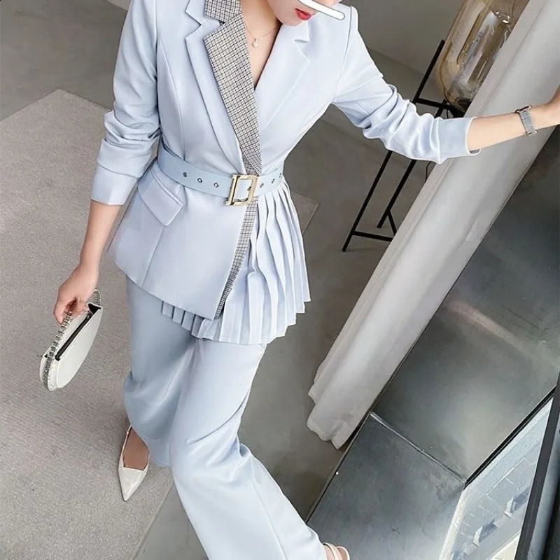 Womens Blazer and Pants Two Piece Set Business Suits Autumn Winter Formal Ladies Trouser Wholesale Free Delivery Clothing Sales 240815