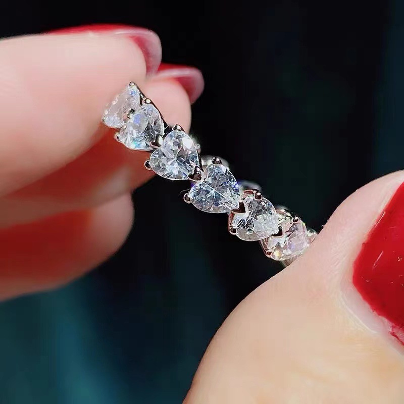 Ring Full Diamond Ladies Engagement Wedding Ring Fashion Heart Zirconium Ring Couple Rings For Any Occasion