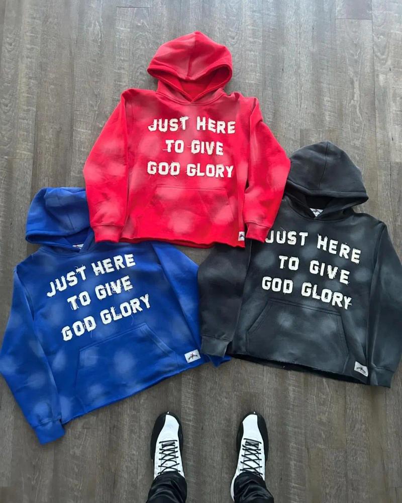 Letter Embroidered Sweatshirt Men Women Y2K Hoodies Street Hip Hop Fashion Loose Hoodie Versatile Casual Retro Pullovers