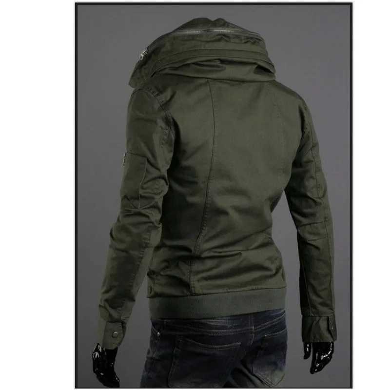 Mens bomber jacket military multi pocket hooded jacket ultra-thin mens clothing zipper long sleeved jacket W241111