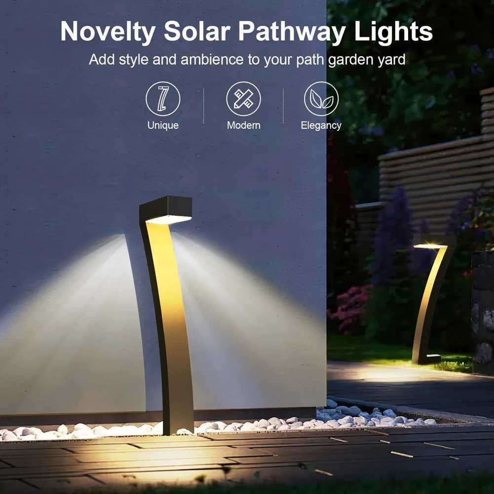 4pcs Led Solar Garden Lights Outdoor Waterproof Auto On/Off LED Lamp Solar Powered Driveway Lights For Pathway Backyard Lawn Y240816