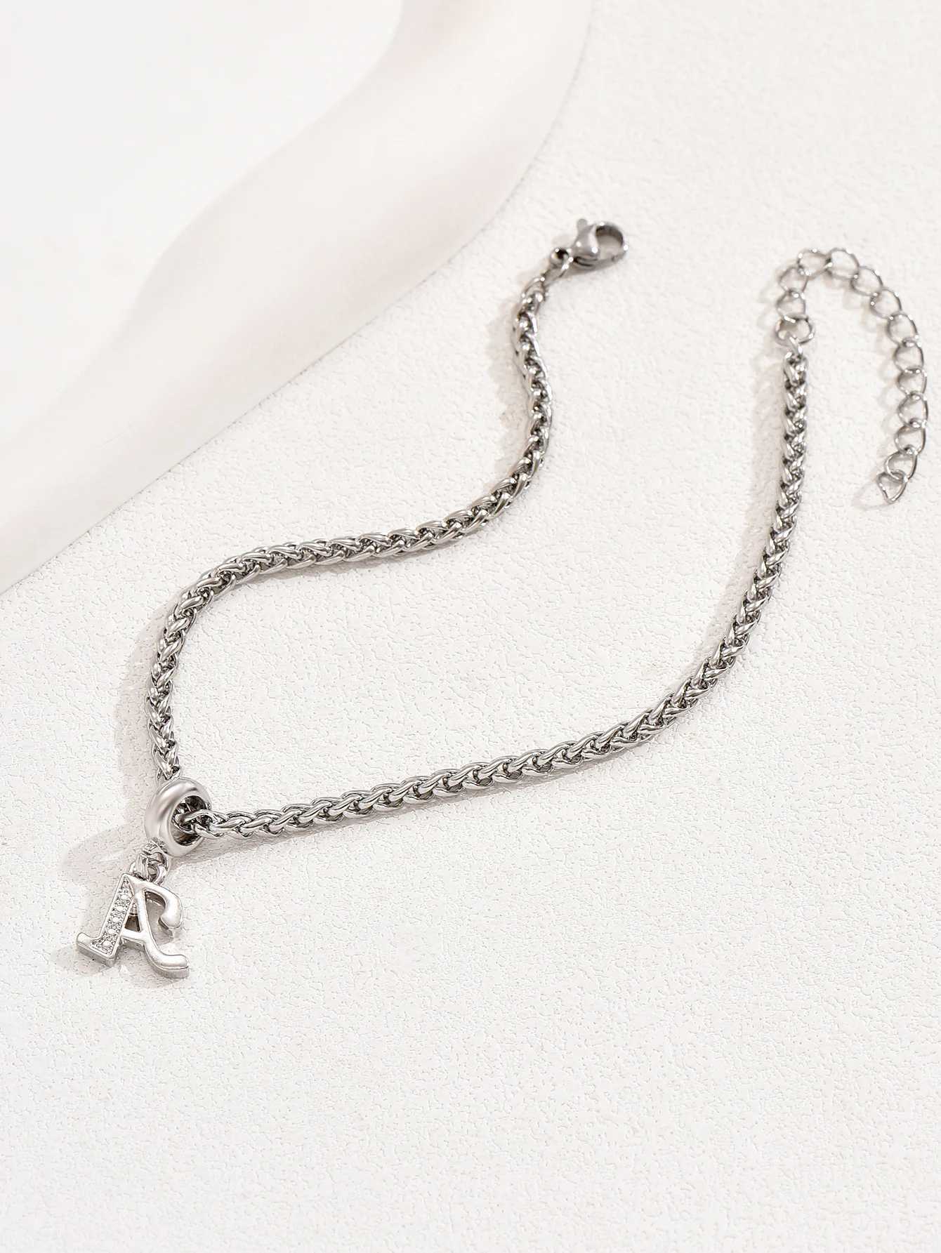 Hot selling 26 letter stainless steel ankle chain fashionable and elegant ankle bracelet accessories 2024 W240815