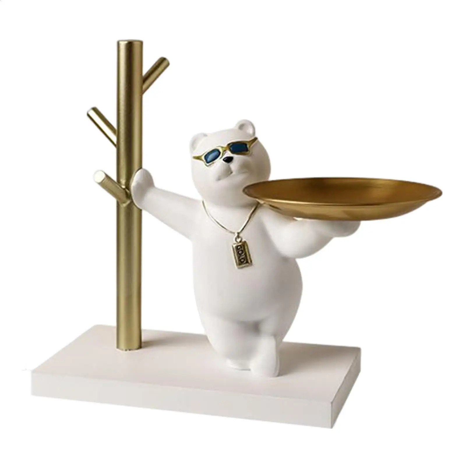 Resin Bear Storage Tray Desk Sundries Container for Living Room Home Decor 240816