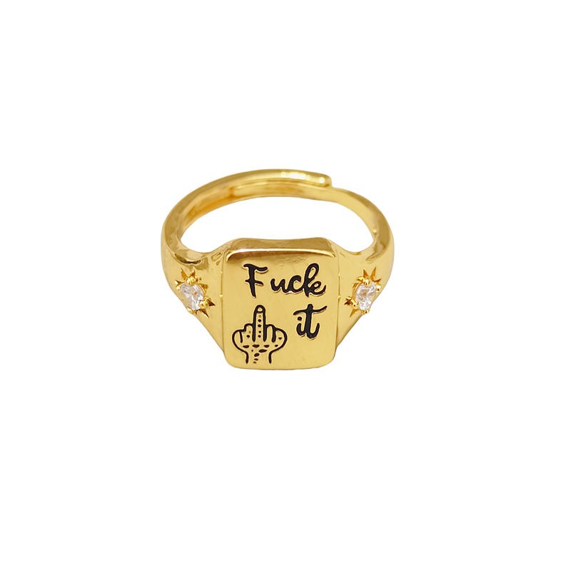 Designer ring Europe and the United States hot personality letters INS wind English men and women with the same paragraph open ring