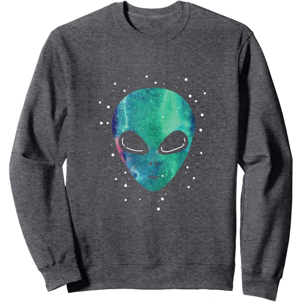 Long Sleeve Shirts For Men Sweatshirt Head Starry Night Sky Alien Lover Funny Gift Sweatshirt T Shirt Graphic Tee Streetwear Casual Tops Clothes sweat