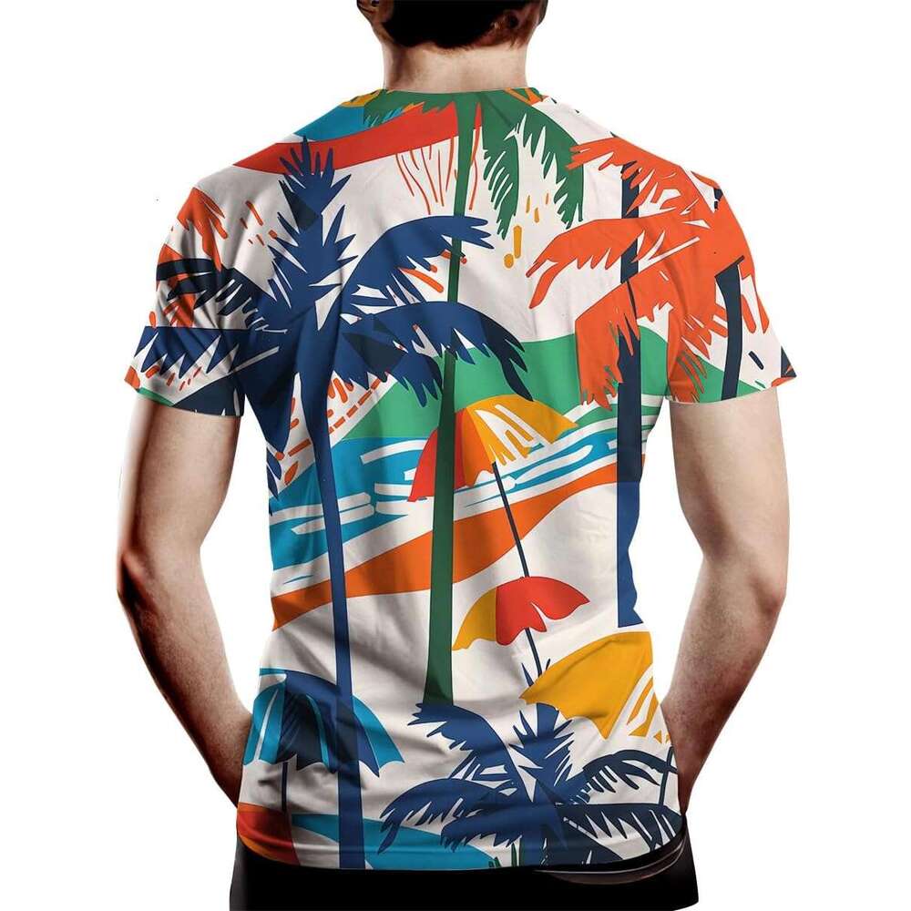 Mens T shirt Hawaii Beach Vacation Shirt for Women Men Colorful Coconut Trees Graphic T-Shirt Tees shirts tshirt graphic tee Casual tops summer clothe