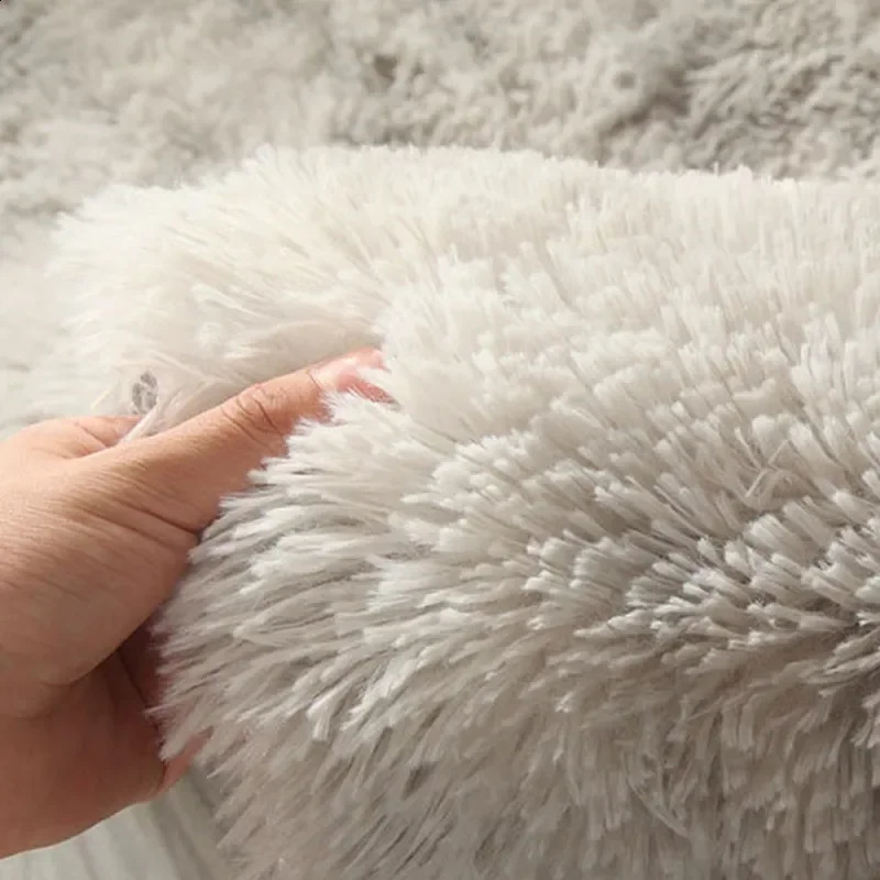 Super Soft Plush Round Rug Mat Fluffy White Carpets For Living Room Home Decor Bedroom Kid Room Decoration Salon Thick Pile Rug 240815