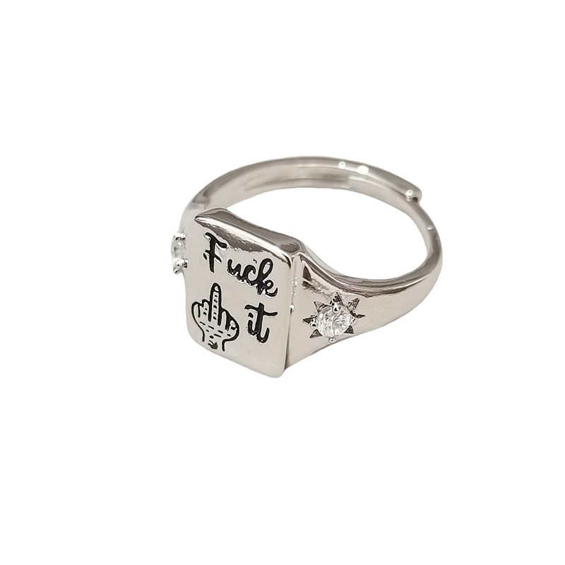 Designer ring Europe and the United States hot personality letters INS wind English men and women with the same paragraph open ring