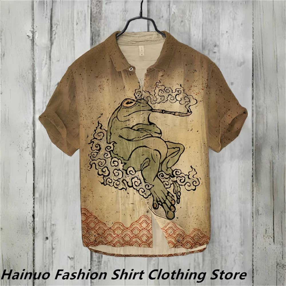 mens shirt short-sleeved fashion shirt HD 3D printed linen casual holiday shopping shirt extra large size XS-6XL 240816
