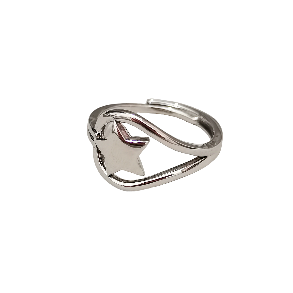 Designer ring copper material personality fashion open finger ring three-piece ring hollow geometric love ring female niche index finger ring