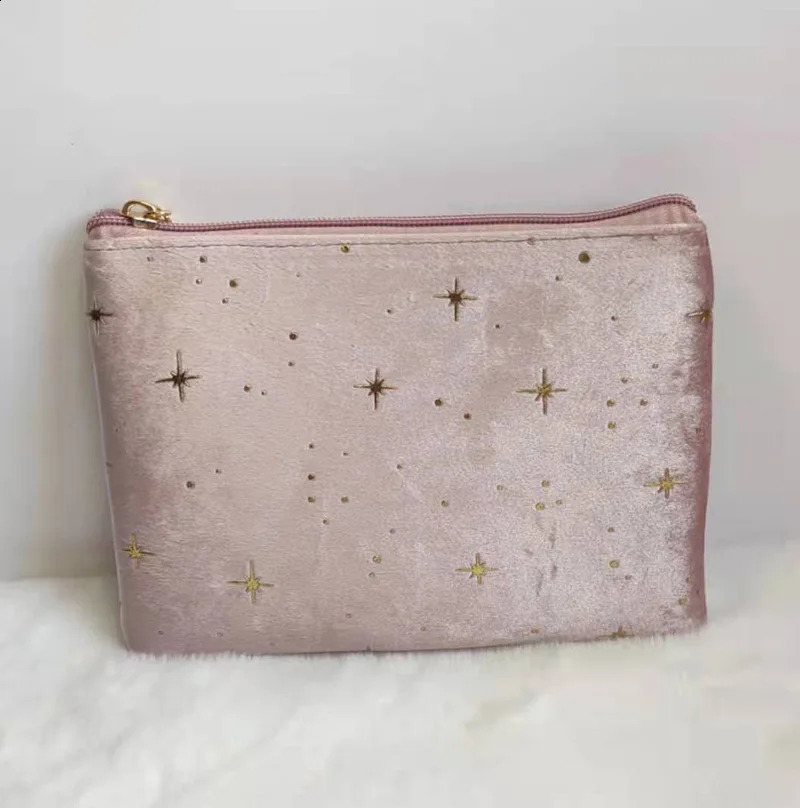 Female Handbag Star Solid Color Velvet Small Portable Storage Bag Large Capacity Velvet Cloth Travel Cosmetic Bag 240816
