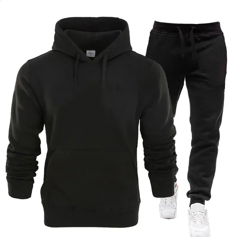 Basic Mens/Womens 2-piece/Set Sports Shirt Hoodie Pants Mens Gym Fitness Top Jogger Sportswear 240827