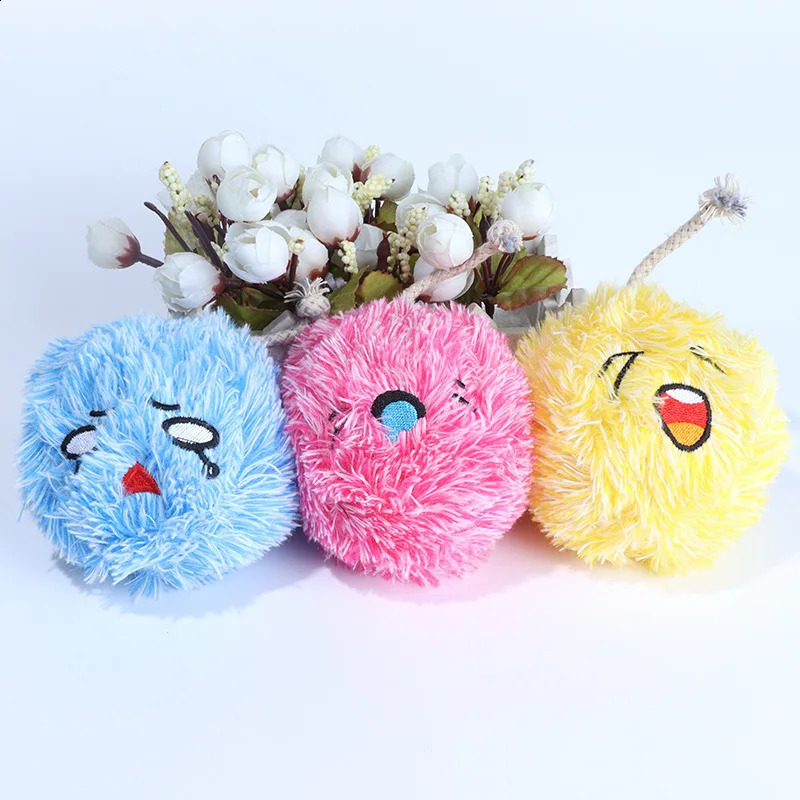Interactive Dog Toys Dog Chew Molar Plush Ball Sound Toys Puppy Playing Bite Resistant Cleaning Teeth Relieve Boredom Pet Toys 240816