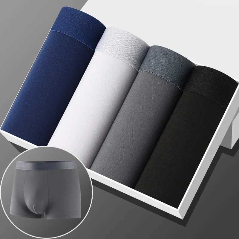 4pcs/lot Man Boxers Printed Underpants U Convex Panties Male Fashion Comfortable Shorts Mens Solid Breathable Underwear 100kgXJ240815