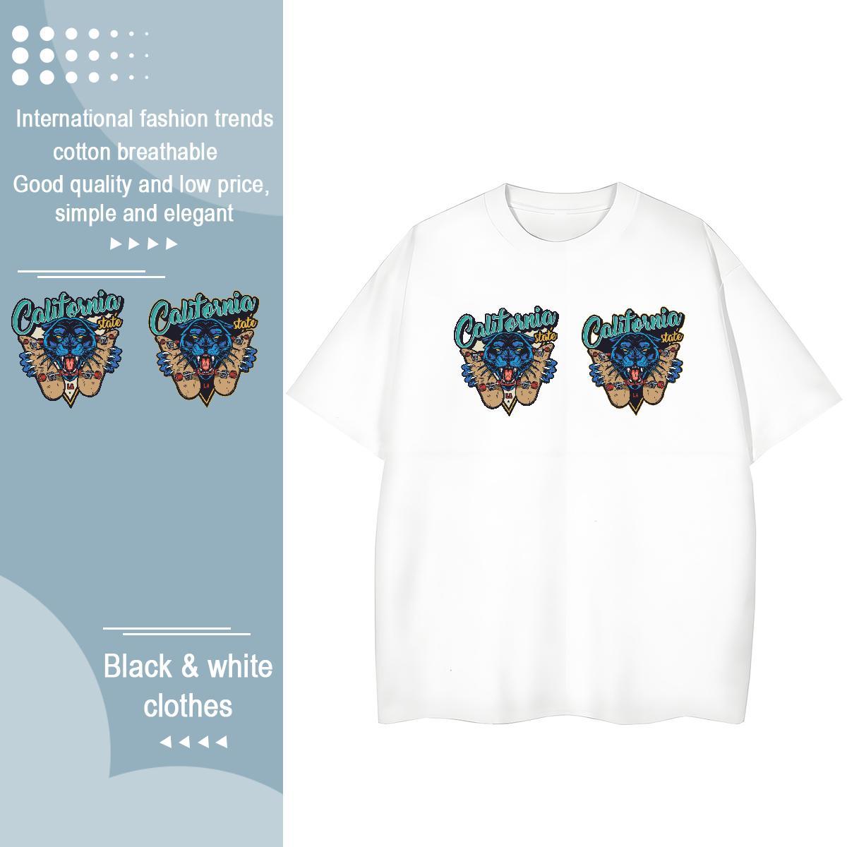 TOP Quality T Shirt For Woman Breathable Short Sleeve 230g 100% Cotton Women Tshirts Black Oversized leopard Daily Wear Designer Nice Top Shirts