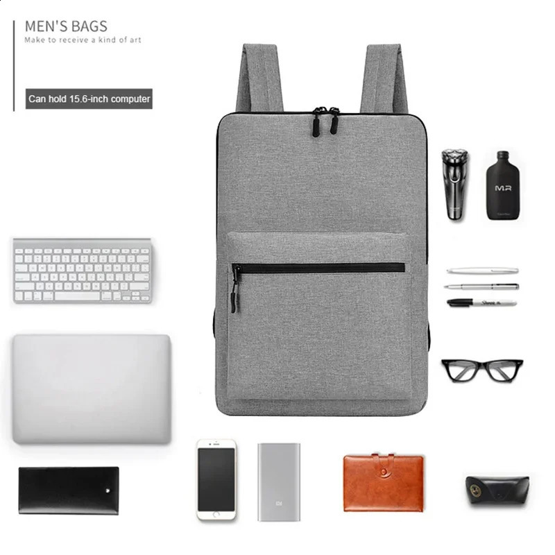 Ultrathin Mens Backpack School Bag Thin 15 Inch Laptop Man Women Waterproof Outdoor Business Work Small Backbag Back Pack 250121