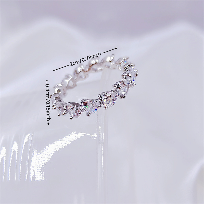 Ring Full Diamond Ladies Engagement Wedding Ring Fashion Heart Zirconium Ring Couple Rings For Any Occasion