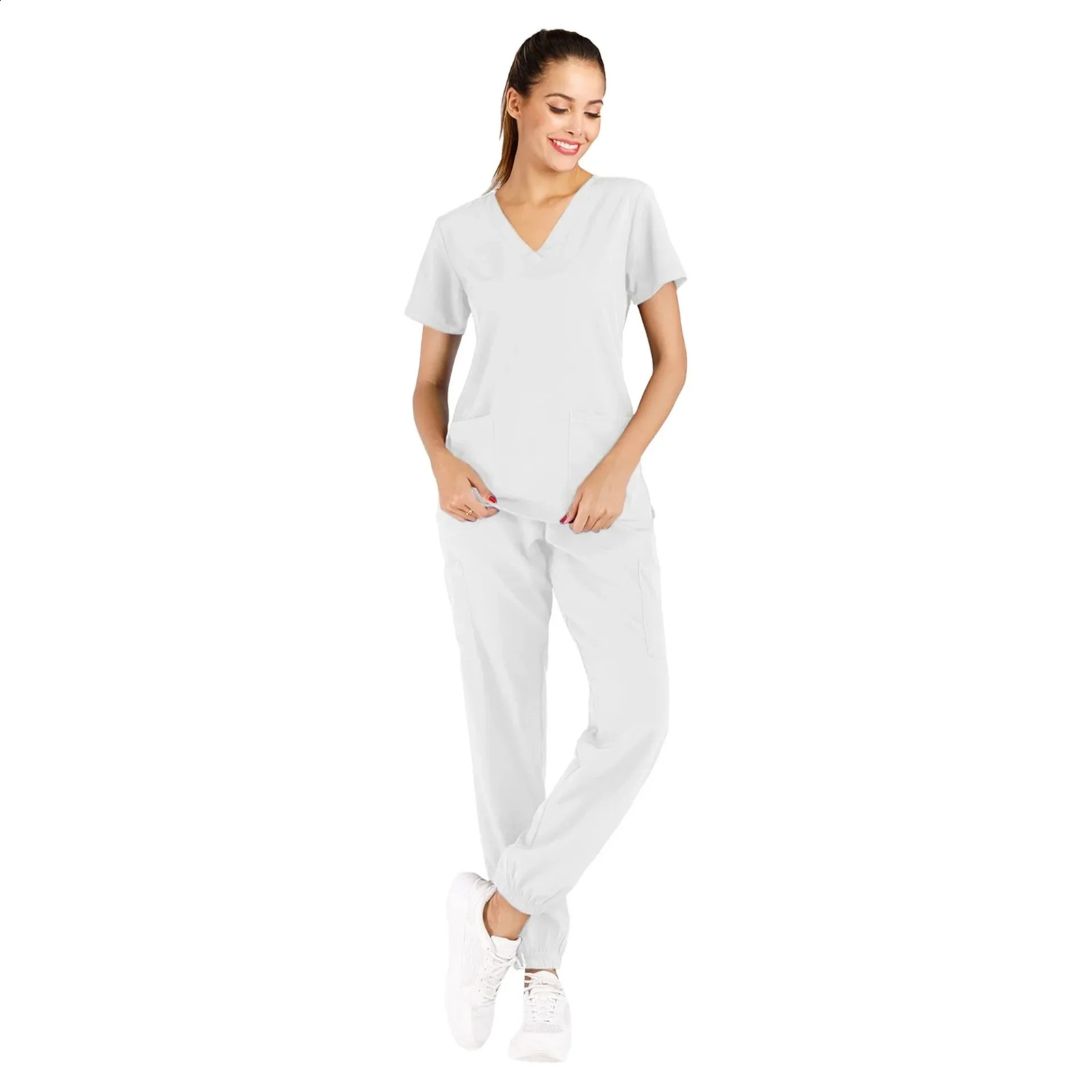 Anti-Wrinkle Soft Premium Fabric Polyester Rayon Spandex Washable Nursing Scrub Set for Womens Nursing Scrub Uniforms 240815